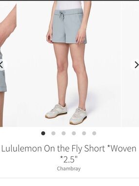 EUC Lululemon On the Fly Short *Woven *2.5" Chambray - size 8